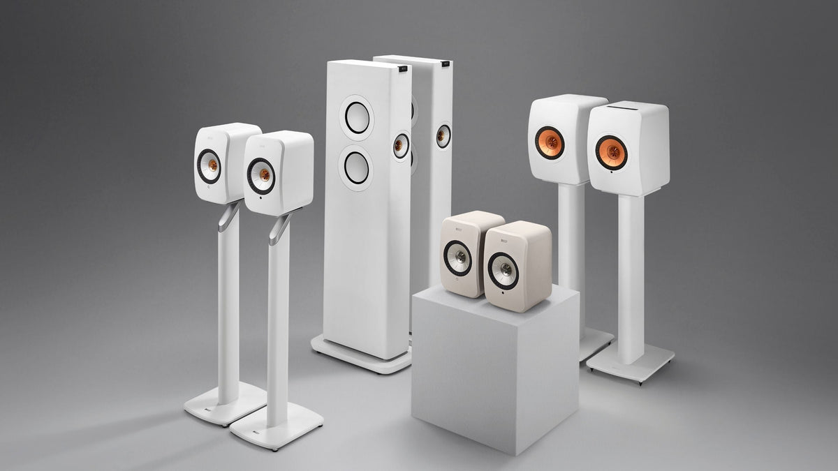 KEF LS Wireless speaker collection all in white