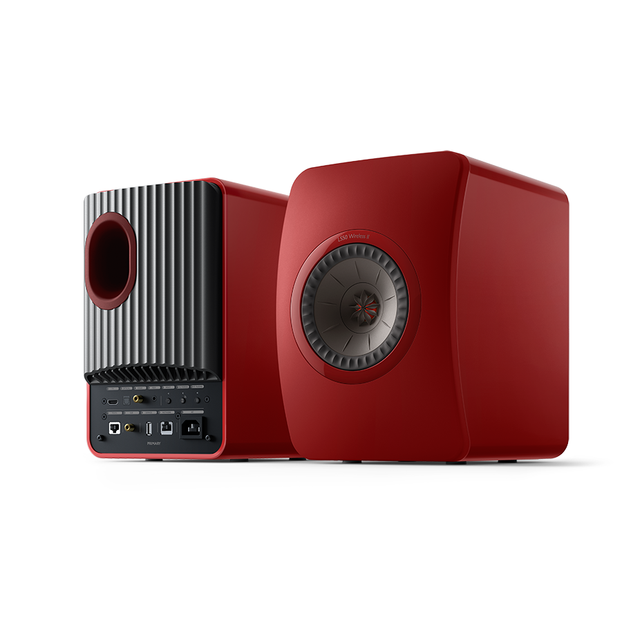 KEF LS50 Wireless II (Crimson Red) Powered stereo speakers with Wi